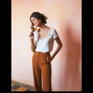 Sezane Théofil Trousers Tabac - Size 36